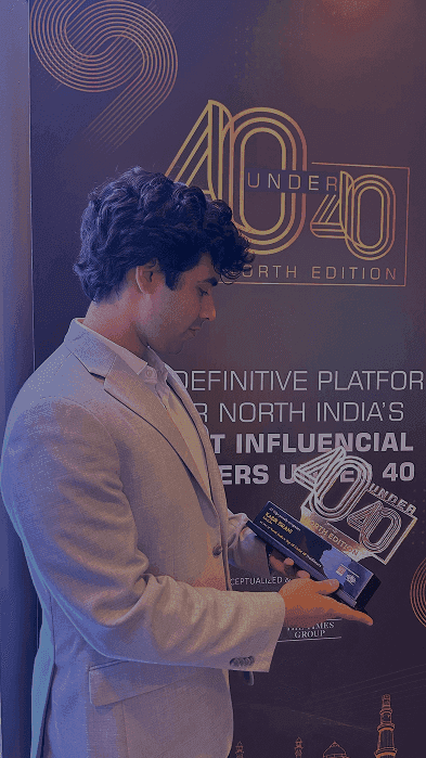 Kabir Israni at the Economic Times 40 Under 40 awards